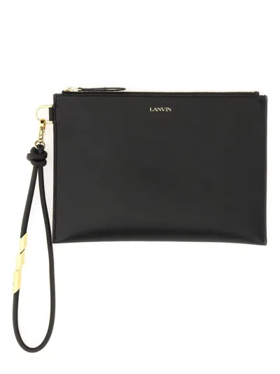 Lanvin Leather Clutch In Black
