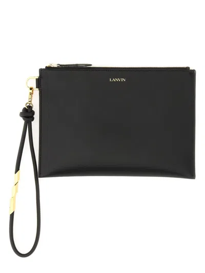 Lanvin Leather Clutch Bag In Black