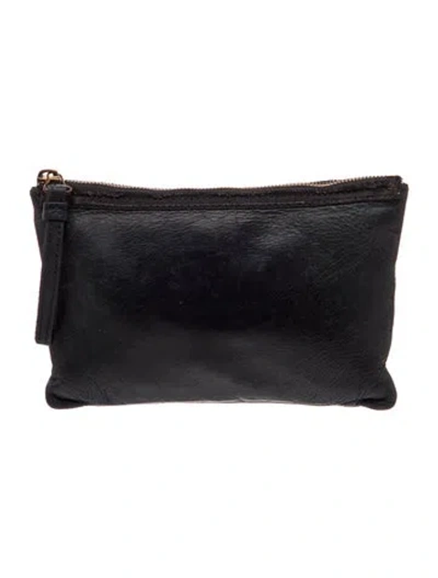 Pre-owned Lanvin Leather Clutch In Black