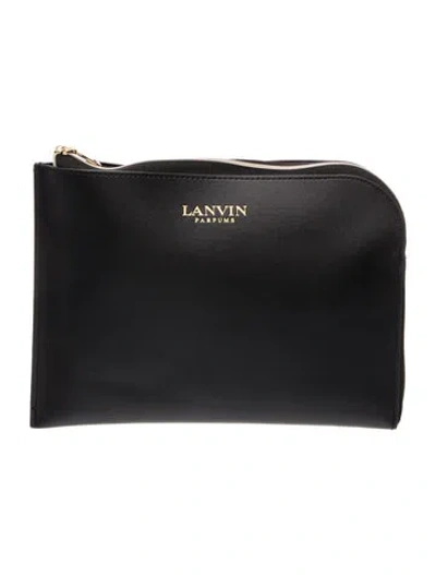 Pre-owned Lanvin Leather Clutch In Black