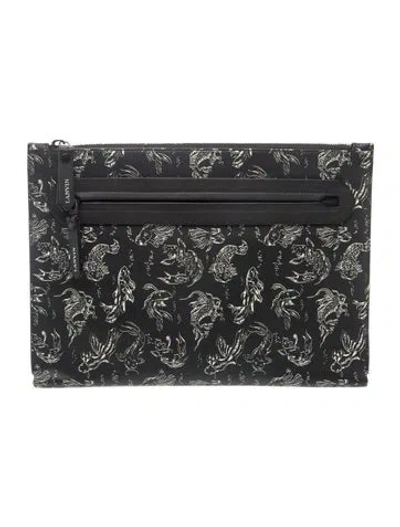 Pre-owned Lanvin Leather Clutch In Black