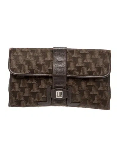 Pre-owned Lanvin Leather Clutch In Brown