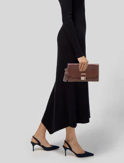 Pre-owned Lanvin Leather Clutch In Brown