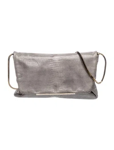 Pre-owned Lanvin Leather Clutch In Gray