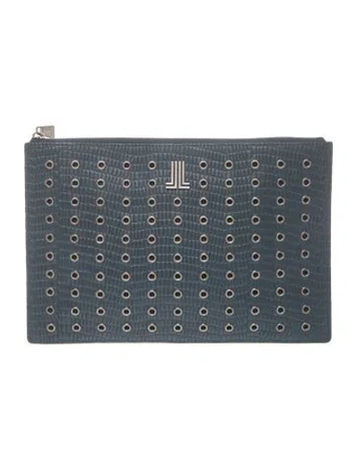 Pre-owned Lanvin Leather Clutch In Grey