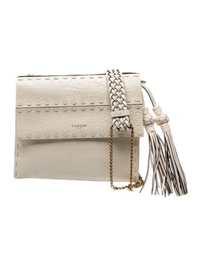 Pre-owned Lanvin Leather Clutch In Neutral