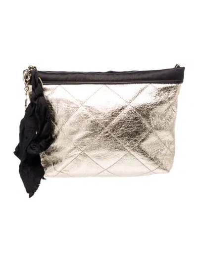 Pre-owned Lanvin Leather Clutch In Neutrals