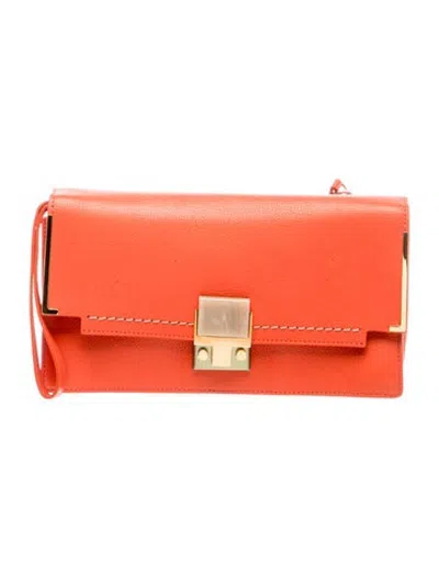 Pre-owned Lanvin Leather Clutch In Orange