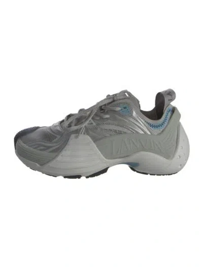 Pre-owned Lanvin Leather Colorblock Pattern Athletic Sneakers In Gray