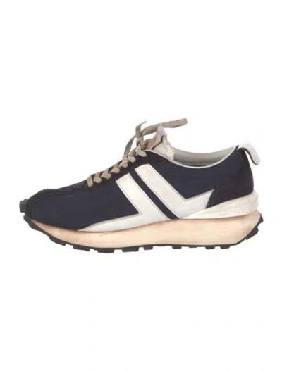 Pre-owned Lanvin Leather Colorblock Pattern Athletic Sneakers In Multi