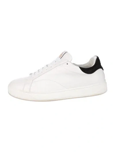 Pre-owned Lanvin Leather Colorblock Pattern Athletic Sneakers In White