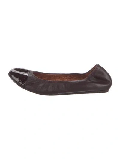 Pre-owned Lanvin Leather Colorblock Pattern Ballet Flats In Brown