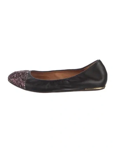 Pre-owned Lanvin Leather Colorblock Pattern Ballet Flats In Multi