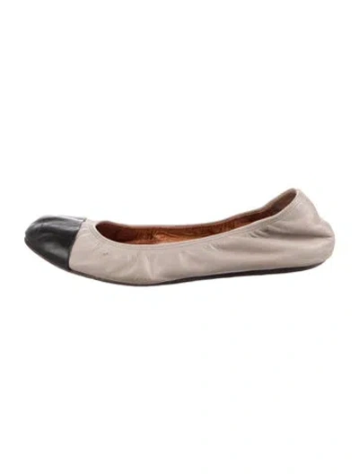 Pre-owned Lanvin Leather Colorblock Pattern Ballet Flats In Multi