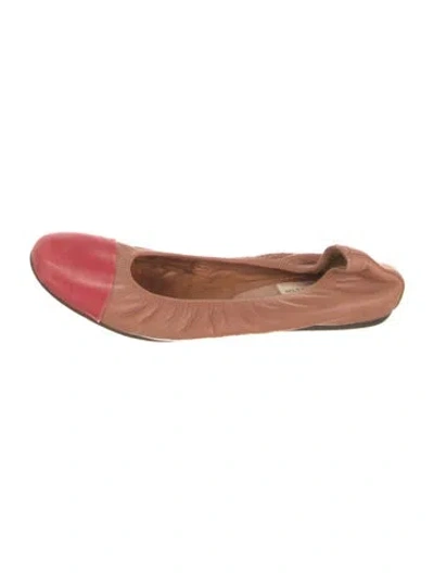 Pre-owned Lanvin Leather Colorblock Pattern Ballet Flats In Neutral
