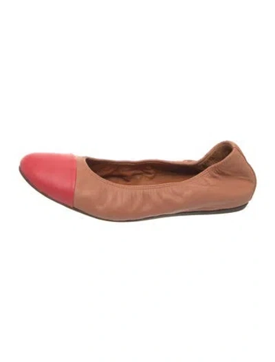 Pre-owned Lanvin Leather Colorblock Pattern Ballet Flats In Neutrals