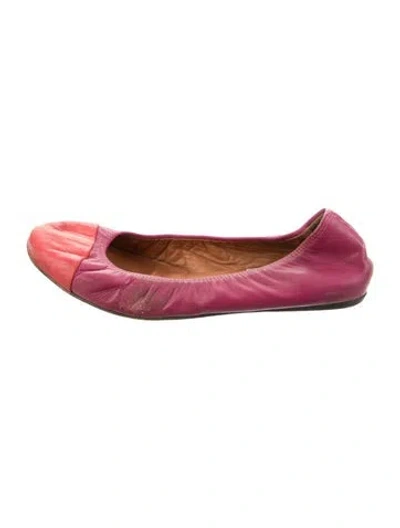 Pre-owned Lanvin Leather Colorblock Pattern Ballet Flats In Pink
