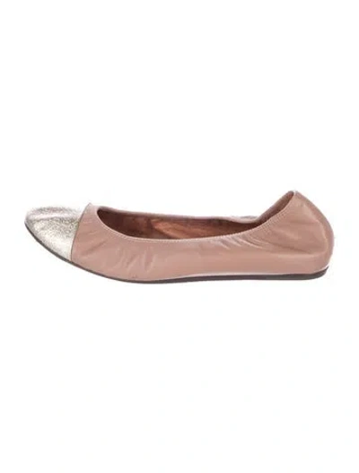 Pre-owned Lanvin Leather Colorblock Pattern Ballet Flats In Pink