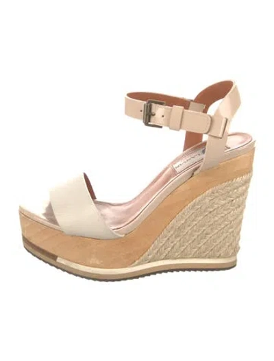 Pre-owned Lanvin Leather Colorblock Pattern Espadrilles In Neutral