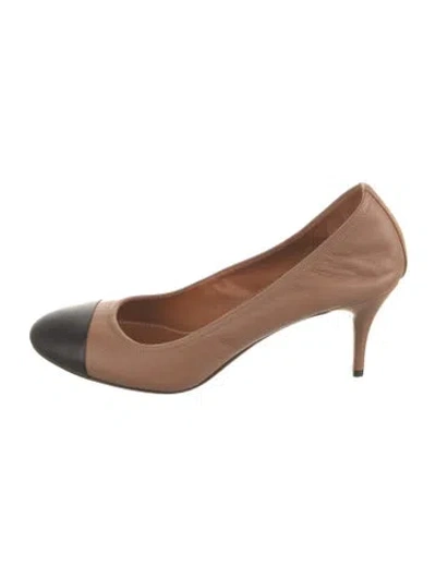 Pre-owned Lanvin Leather Colorblock Pattern Pumps In Neutral