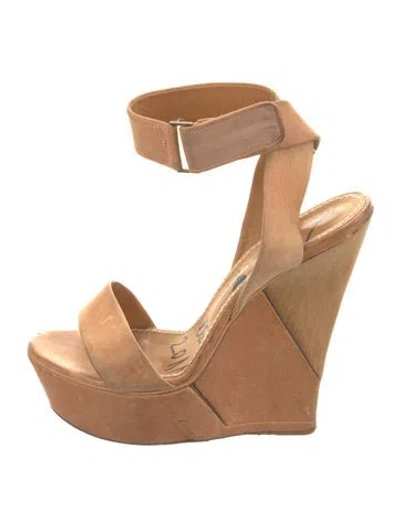 Pre-owned Lanvin Leather Colorblock Pattern Sandals In Neutral