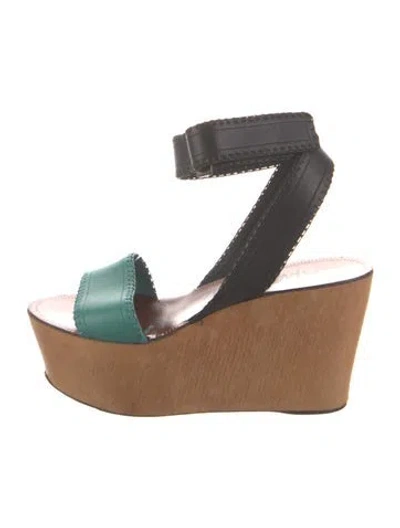 Pre-owned Lanvin Leather Colorblock Pattern Sandals In Pink