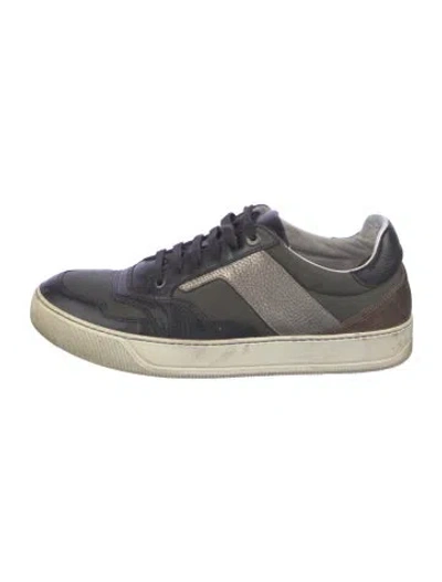 Pre-owned Lanvin Leather Colorblock Pattern Sneakers In Blue