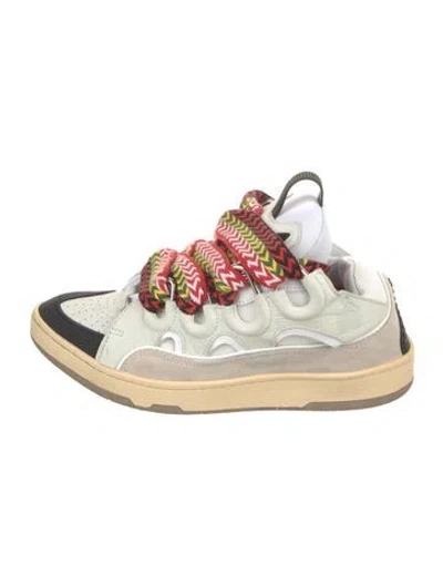 Pre-owned Lanvin Leather Colorblock Pattern Sneakers In Gray