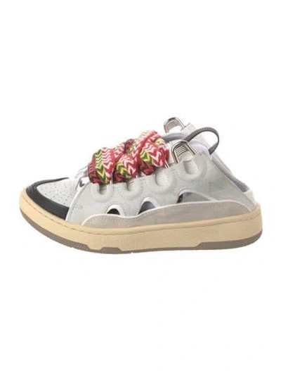 Pre-owned Lanvin Leather Colorblock Pattern Sneakers In Neutral