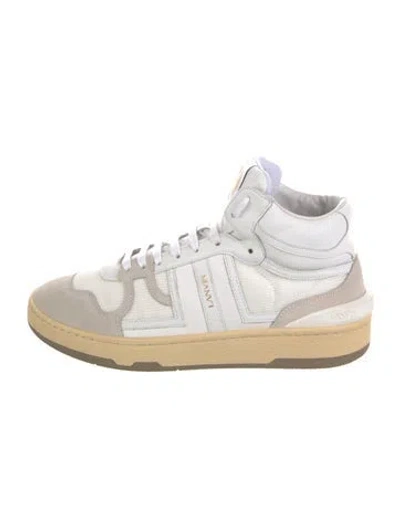 Pre-owned Lanvin Leather Colorblock Pattern Sneakers In White