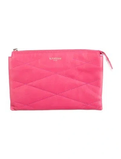Pre-owned Lanvin Leather Cosmetic Bag In Pink