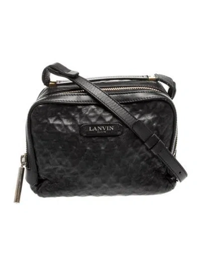 Pre-owned Lanvin Leather Crossbody Bag In Black