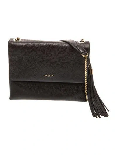 Pre-owned Lanvin Leather Crossbody Bag In Black