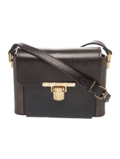 Pre-owned Lanvin Leather Crossbody Bag In Black