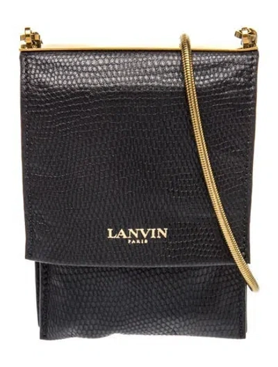 Pre-owned Lanvin Leather Crossbody Bag In Black