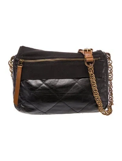 Pre-owned Lanvin Leather Crossbody Bag In Black