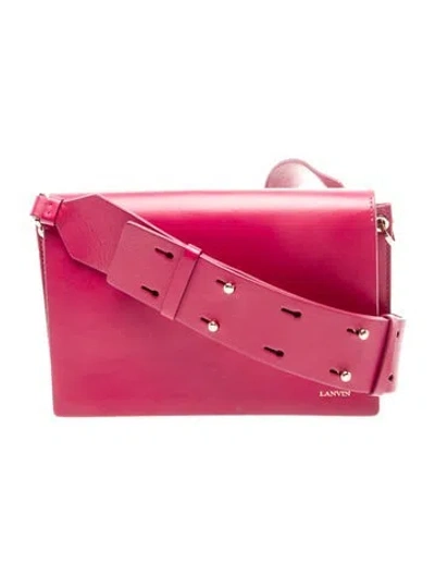 Pre-owned Lanvin Leather Crossbody Bag In Burgundy