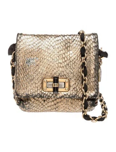 Pre-owned Lanvin Leather Crossbody Bag In Gold/metallic