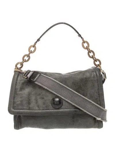 Pre-owned Lanvin Leather Crossbody Bag In Grey