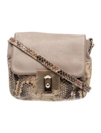 Pre-owned Lanvin Leather Crossbody Bag In Neutrals