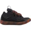 Lanvin Leather Curb Sneakers In Dark Brown/brown