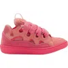 Lanvin Leather Curb Sneakers For Women In Litchi