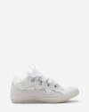 Lanvin Leather Curb Sneakers In White