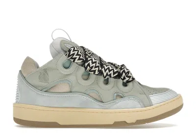 Pre-owned Lanvin Leather Curb (women's) Sneakers In Light Blue/gum