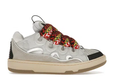 Pre-owned Lanvin Leather Curb (women's) Sneakers In White/black/gum