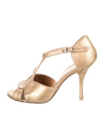 Pre-owned Lanvin Leather Cutout Accent T-strap Pumps