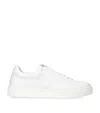 Lanvin Leather Low Top Sneakers With Contrasting Heel Counter In White