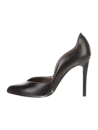 Pre-owned Lanvin Leather D'orsay Pumps In Black
