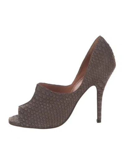 Pre-owned Lanvin Leather D'orsay Pumps In Gray