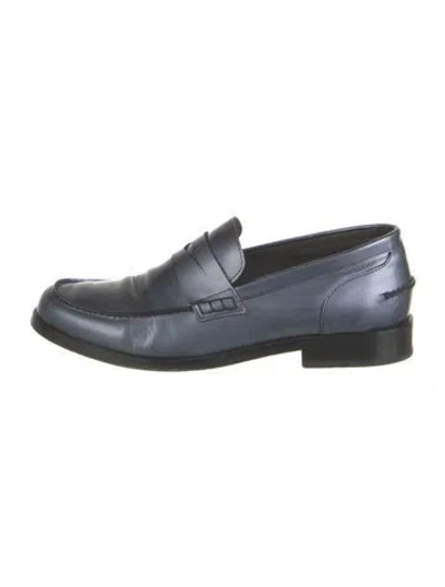 Pre-owned Lanvin Leather Dress Loafers In Blue